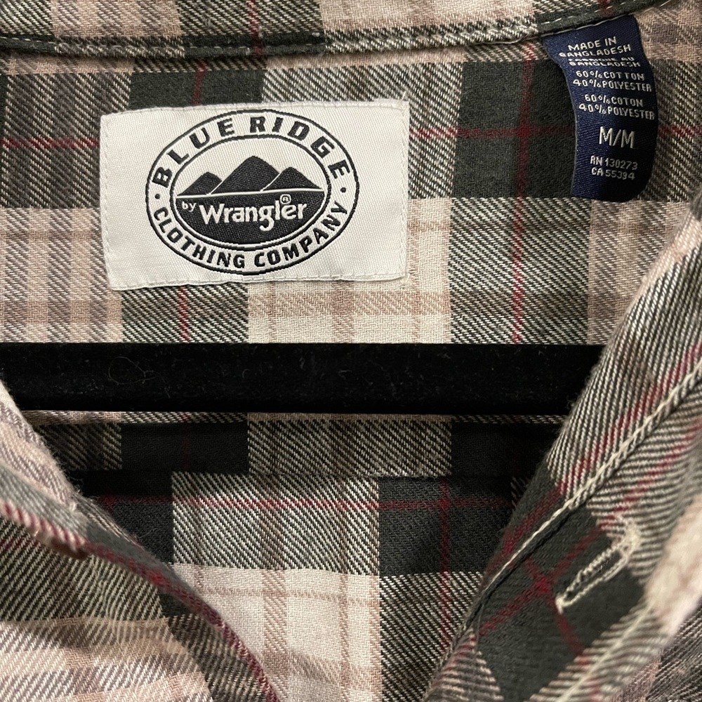 Men’s Blue Ridge By Wrangler Flannel Shirt - Picture 3 of 4